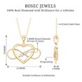 thumbnail image 5 of Rosec Jewels Natural Diamond Heart and Infinity Necklace for Women - with Chain - HI-SI Quality - Ready to Gift for Valentines, 14K Yellow Gold, 5 of 7