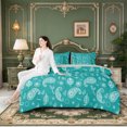 thumbnail image 4 of Erosebridal Navy Modern Art 7pcs Queen Bedding,White Bandana Bedding Comforter Set Queen,Light Gray Reversible, 4 of 7