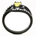 thumbnail image 3 of Luxe Jewelry Designs Women's Ion Plated Black Stainless Steel Ring with Yellow Topaz CZ - Size 5, 3 of 4