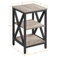 3-Tier White Side Table with Storage Shelf