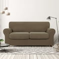 thumbnail image 2 of CHUN YI Sofa Cover with Separate Cushion Slipcover Stretch Checks (Loveseat, Sand), 2 of 7