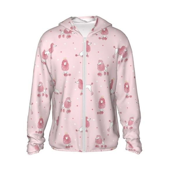 Vsdgher Sweat à Capuche Imprimé Chien Caniche pour Hommes Femmes, Manches Longues Protection Solaire Pêche pour Course Natation-Moyen