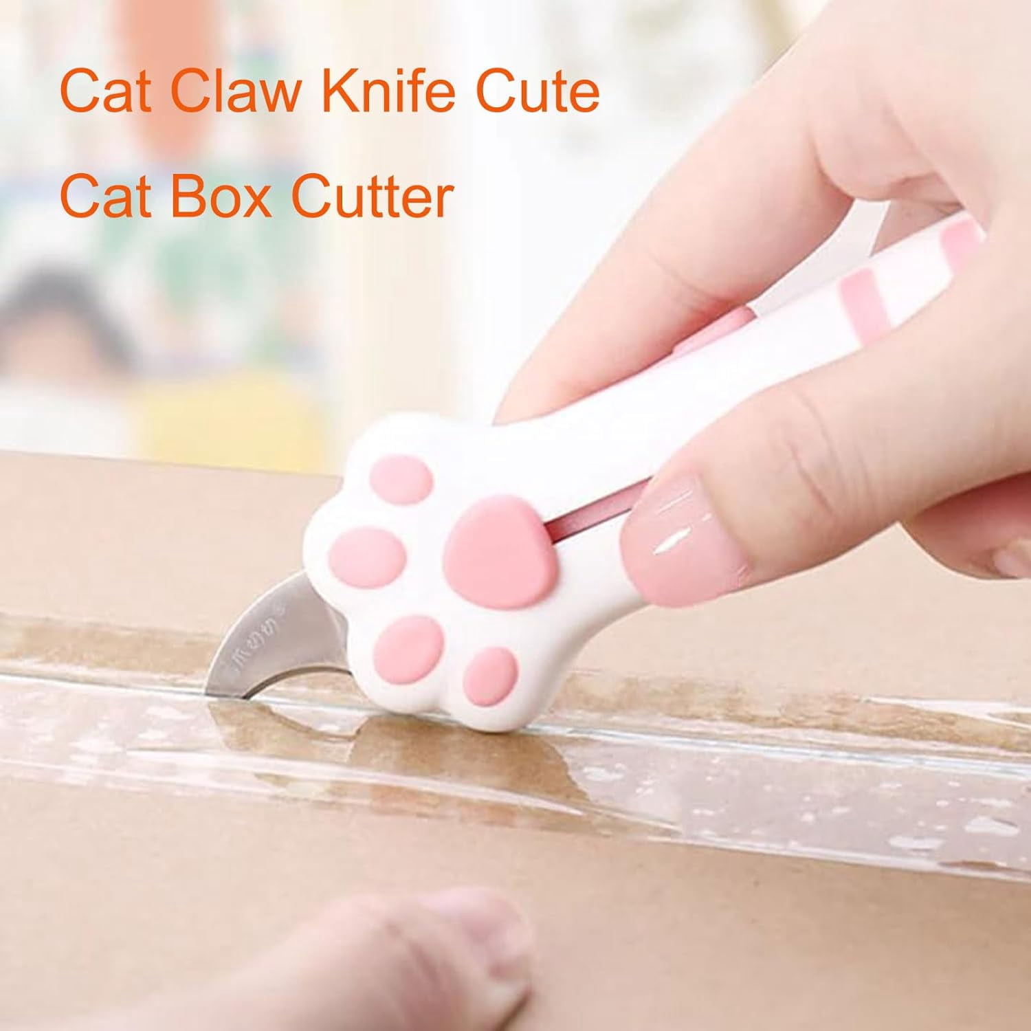 MetalJC Retractable Cat Claw Knife Cute Cat Box Cutter, Cat Paw Box Cutter, Cat Box Paper Cutter, Unpacking Packages Knife For Girl Woman