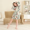 thumbnail image 3 of FORMRS Niños Bathrobe Unisex Hooded Robe Soft Plush Pajamas Sleepwear, Size 2-3T, Small Strawberry Pattern, 3 of 7