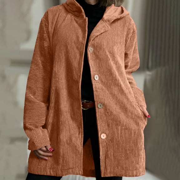 Women's Corduroy Shacket Jacket Button Down Shirts Fall Long Sleeve Coat With A Hat Women's Cropped Jackets 3x Denim Jacket Casual Jackets for Women Short Short Jean Jacket Denim for Women Large Jean