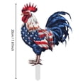 thumbnail image 3 of Cififendec Memorial Day Rooster Yard Stake, 7.87", Distressed Star Striped Cock Lawn Metal Ornament for Front Home Lawn & Shrub Edge Outdoor Holiday Decor, 3 of 4