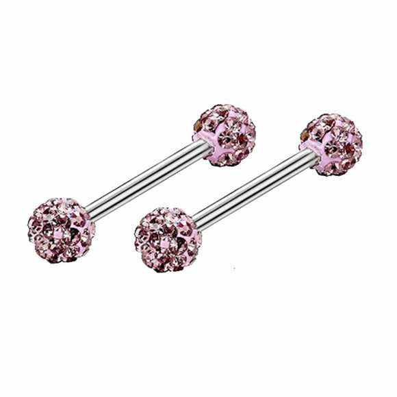yingyy 1 Pair Stainless Steel Body Jewelry Piercing Lip Rings Tragus Ear Ring Stud pink