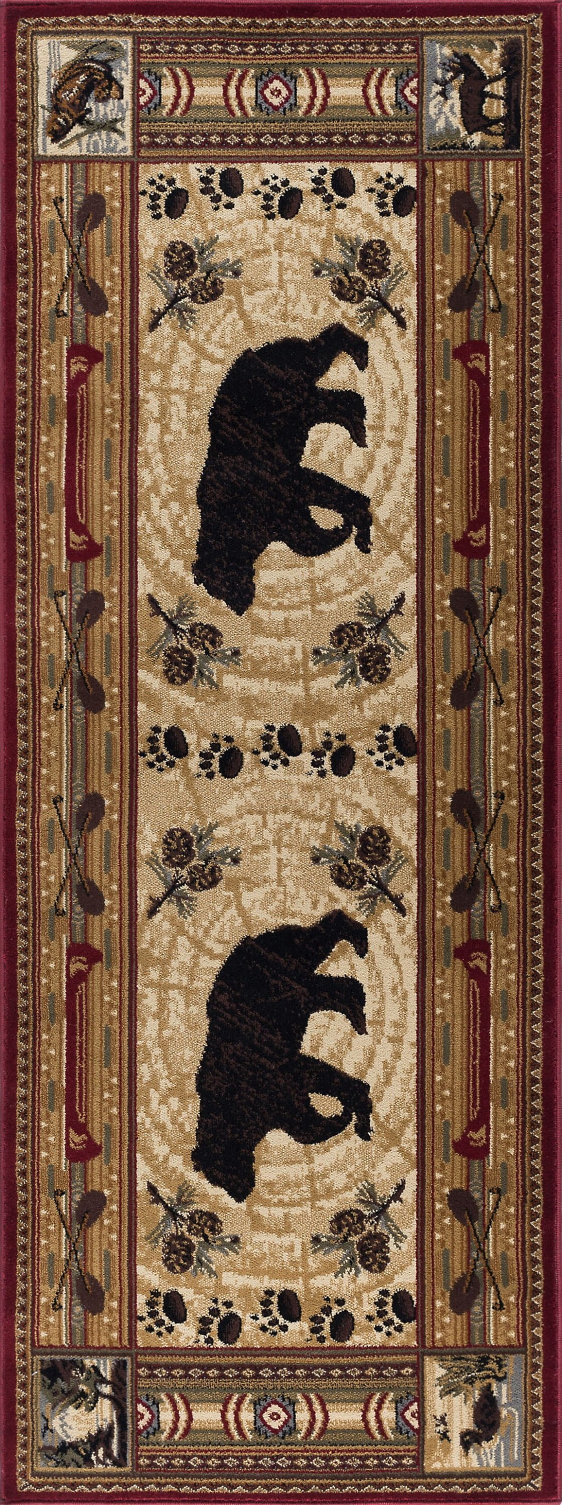 Nature Novelty 2.7' x 7' Brown and Beige Polypropylene Indoor Area Rug