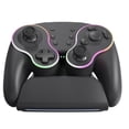 thumbnail image 1 of Wireless controller with RGB lights, 6-axis gyroscope, dual motor vibration, Turbo function, programmable, suitable for Switch/OLED/PC/Android/iOS, with wireless charging base, 1 of 9