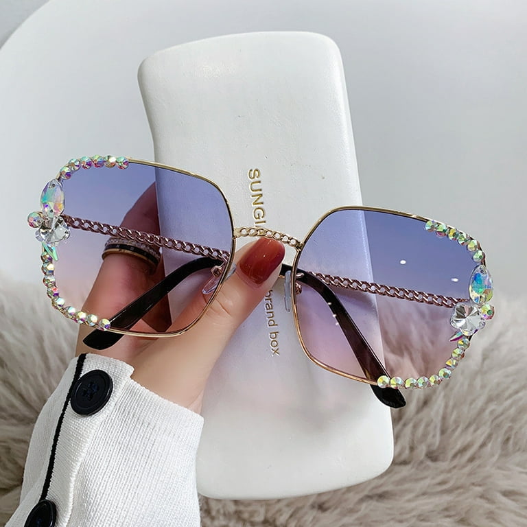 Ycnychchy Women's Diamond Studded Sunglasses