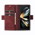 thumbnail image 2 of ELEHOLD Leather Wallet Case for Samsung Galaxy Z Fold 4 5G,PU Leather RFID Blocking Card Slots Kickstand Shockproof Protection Magnetic Case Cover,Red, 2 of 5