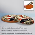 thumbnail image 4 of Woodpecker 6pcs Round Coasters Set, Microfiber Leather Drink Coasters, 11x11 cm/4.3x4.3 in, Heat- Cup Coasters for Tabletop, 4 of 6