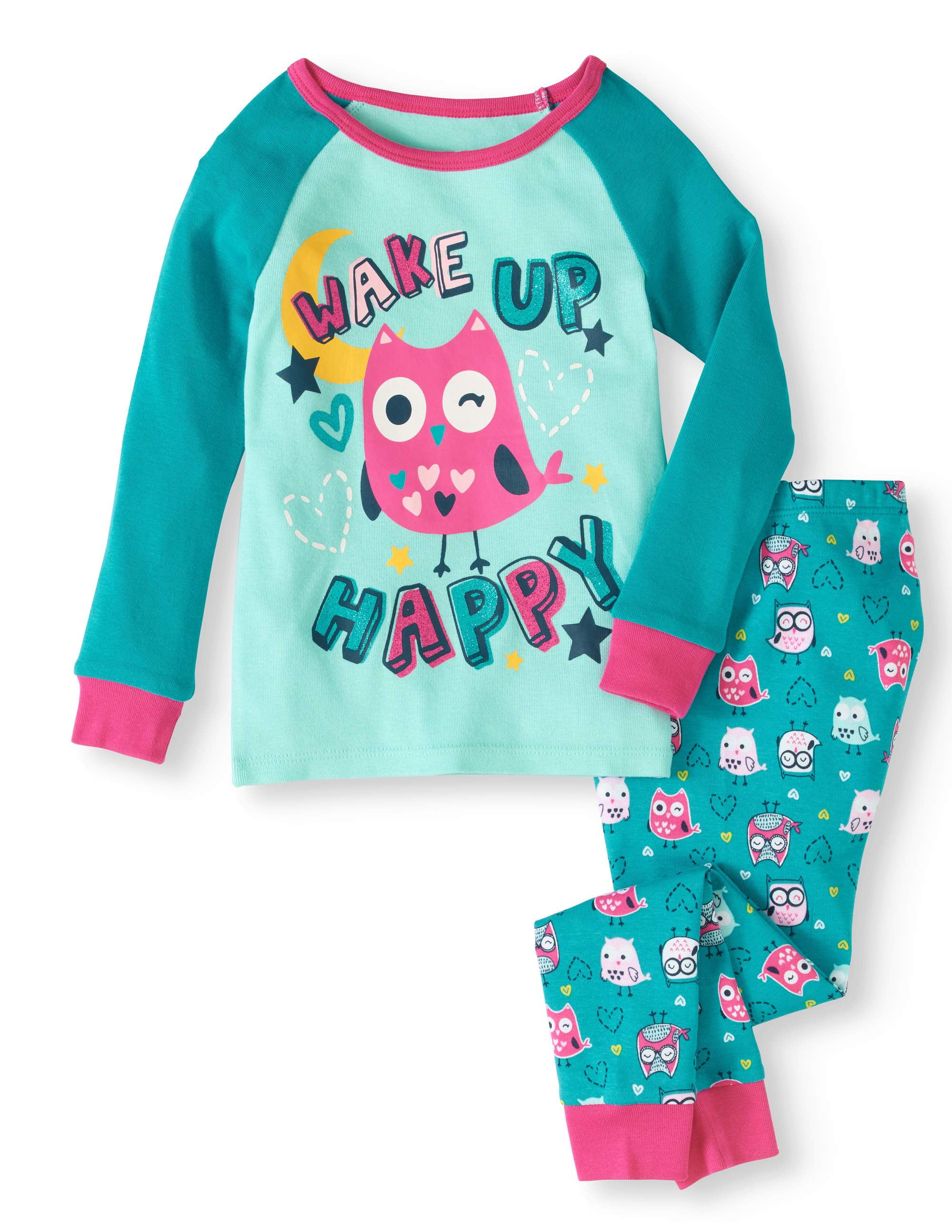 Toddler Girl Owl 2pc Tight Fit Full Sleeve Cotton Pajama Set