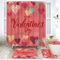 thumbnail image 5 of TIMIFIS Bathroom Mats, Valentine's Day Shower Curtain Four-Piece Set Shower Curtain Four-Piece Set Polyester Waterproof Bathroom Partition Curtain Toilet Mat Home Decor, 5 of 5