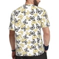 thumbnail image 2 of Wukai Golden Glitter Butterflies Print Men's Short-Sleeved Mesh T-Shirt,Quick-Dry Short Sleeve Workout T-Shirt-Small, 2 of 8
