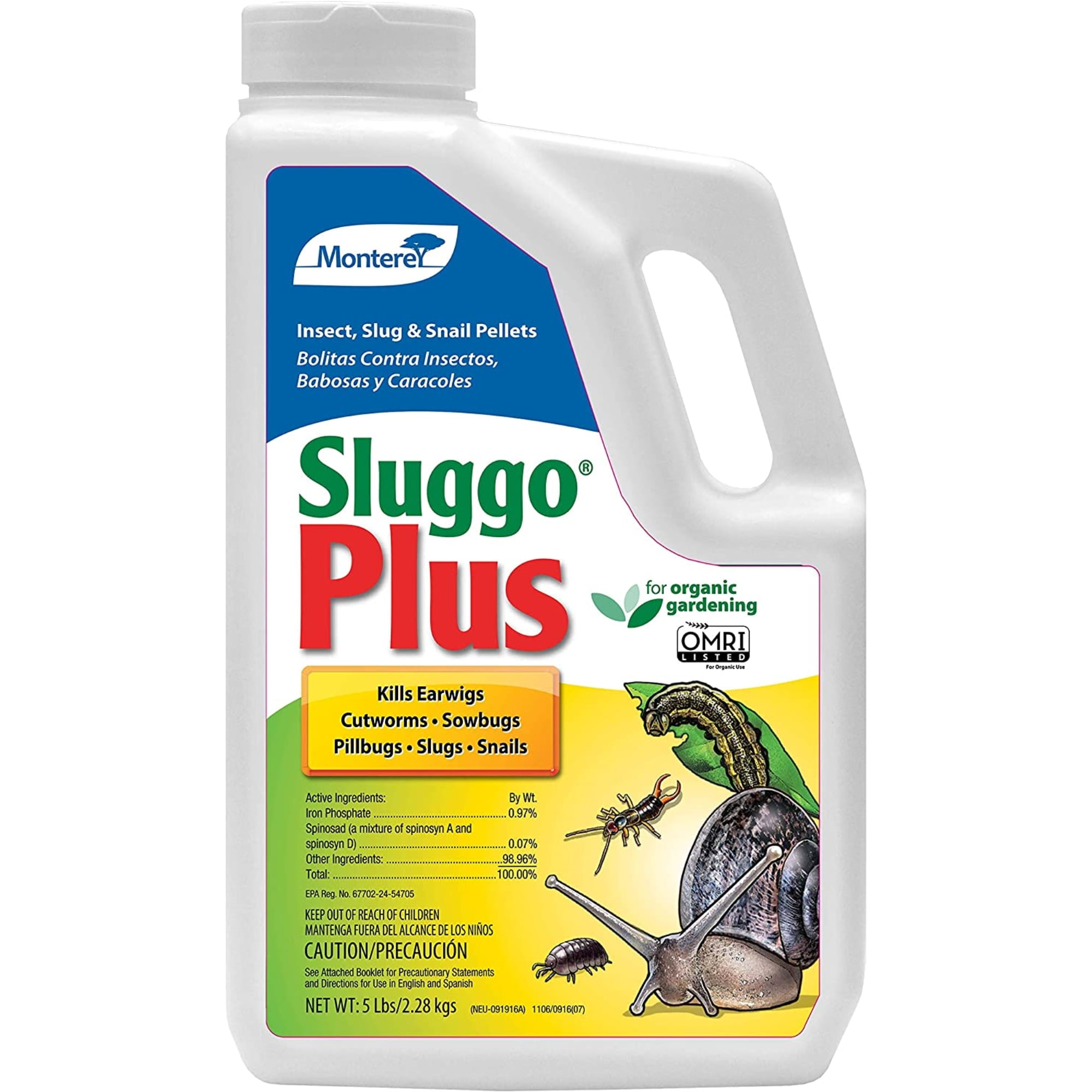 Monterey Sluggo Plus Insect Slug & Snail Killer Bait Organic Wildlife