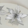 thumbnail image 3 of 25cm Mesh Fabric Sequin Simulation Christmas Flower Christmas Tree Decoration White, 3 of 9
