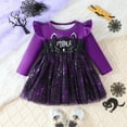thumbnail image 2 of MUXiin Toddler Girls Halloween Long Sleeve Dress with Cartoon Print Party Gown Halloween Dress For Girls for 6-9 Months, 2 of 8
