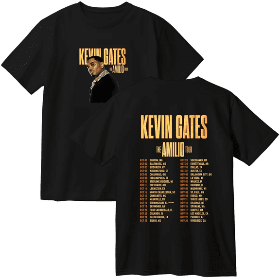 Kevin Gates The Amilio Tour 2025 Cotton T-shirt Unisex Crewneck Short Sleeve Fashion Casual Tee