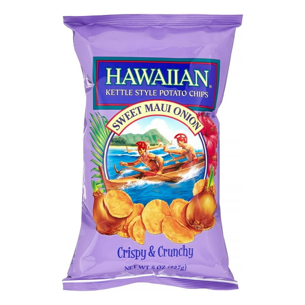 Hawaiian Kettle Style Sweet Maui Onion Potato Chips 8 Oz.