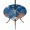 Dark Blue, variant on Round Outdoor Tablecloth with Umbrella Hole and Zipper, Navy Blue Coastal Tablecloth with Elastic Waterproof, Nautical Summer Beach Ocean Coral Wooden Patio Table Covers for 31" - 35" Pool Tables