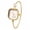 Goldwhite, variant on Women's Square Imitation Pearl Bangle Bracelet Watch: Bar Marker Dial for Office & Daily Wear