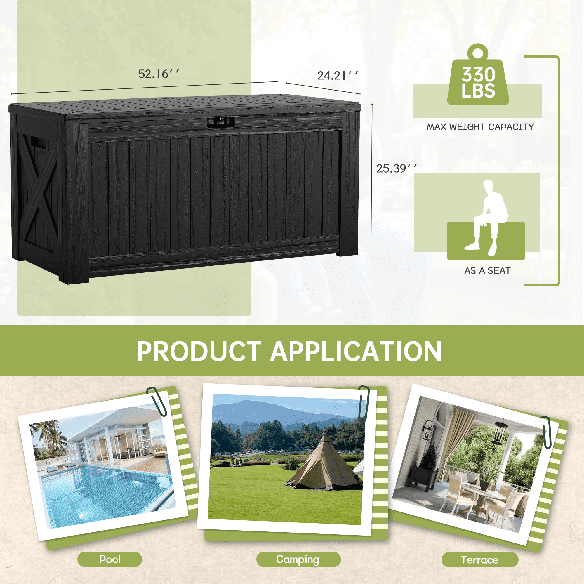 Homall 100 Gallon Outdoor Patio Storage Box – Durable Resin Deck Solution