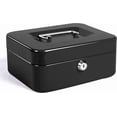 thumbnail image 1 of Locking Medium Steel Cash Box with Money Tray Lock Box, 1 of 9
