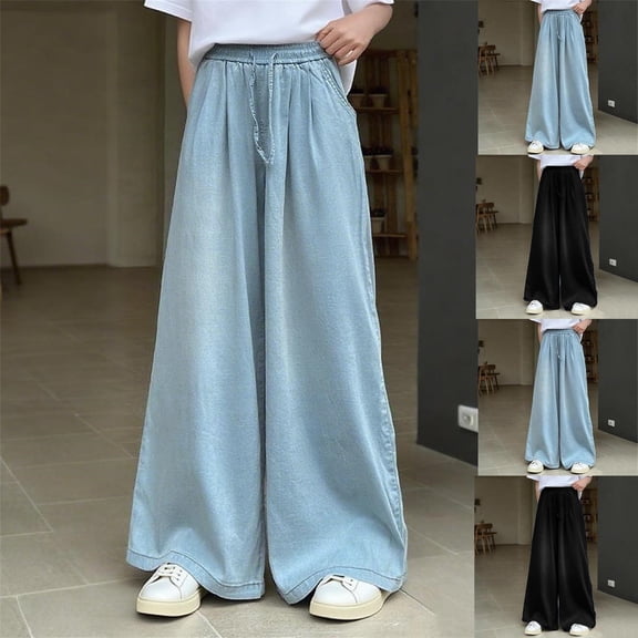 Cowsor Toddler Girl's High Waisted Bow Front Bell Bottom Jeans Flare Leg Denim Pants