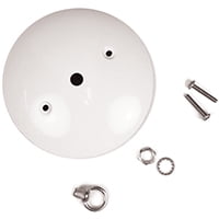 Jandorf 60211 Ceiling Canopy Kit, 7/16 in Center Hole, White, For Outlet Box and Hang Ceiling Fixture