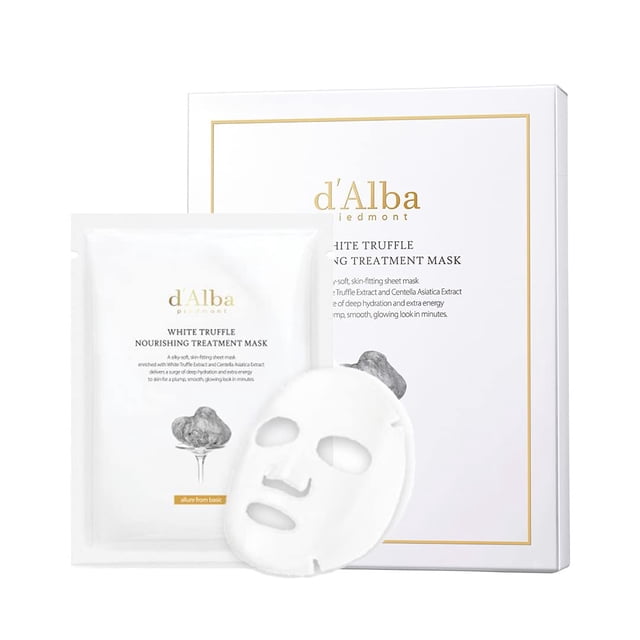 D’ALBA PIEDMONT Mascarilla Facial Hidratante de Trufa Blanca – White Truffle Nourishing Treatment Mask con Ácido Hialurónico y Centella Asiática, M