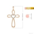 thumbnail image 3 of ANGARA Natural Diamond Heart Open Cross Pendant in 14K Rose Gold for Women (Size-1.4mm| Color-I-J| Clarity-I1-I2) | April Birthstone, Anniversary, Jewelry Gift for Women | Natural Diamond Necklace, 3 of 7