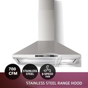 36 inch Island Range Hood 700 CFM Ceiling Mount Kitchen Hood Vent with Gesture Sensing &Touch Control,Ducted/Ductless Convertible,3 Speeds Fan,4 LED Lights,Stainless Steel,Aluminum Filters Tieasy