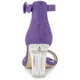 thumbnail image 4 of BLISSFUL STEP Women's Clear Heel Chunky Heels Ankle Strap Sandals, 4 of 7