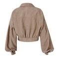 thumbnail image 7 of Baqcunre Women's Women Knit Cropped Long Sleeve Corduroy Pockets Thermal Jacket Coat Long Sleeve Crop Tops for Women Womens Jacket Womens Winter Coats Crop Tops for Women,Color Khaki,Size S-XL, 7 of 7