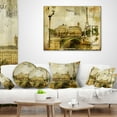 thumbnail image 4 of Designart Vintage Paris - Abstract Cityscape Throw Pillow - 16x16, 4 of 5