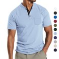 thumbnail image 4 of summer  summer new  large  men‘s short sleeve button pocket T-shirt, 4 of 7