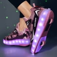 thumbnail image 6 of Yiomxhi Kids Roller Shoes, Boy Girl Sneakers with LED Light Wheels, Become Sport Sneaker for Birthday Christmas Children Gift, Adjustable Roller Skates Suitable for Outdoor School, 6 of 7