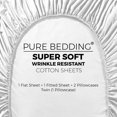 thumbnail image 5 of Bed Sheets - Queen Sheet Set [4-Piece, White] - Hotel Luxury 100% Cotton - Soft and Breathable - Deep Pocket Fitted Sheet, Flat Sheet, Pillow Cases, 5 of 5