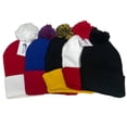 thumbnail image 6 of Couver Unisex 12 inch Knit Acrylic Warm Winter Beanie Hat with Pom Pom (Royal/ Red) , 1 Piece, 6 of 10