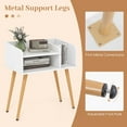 thumbnail image 6 of Costway Mid Century Modern End Table with Open Shelves Metal Support Legs for Bedroom White, 6 of 10