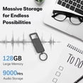 thumbnail image 4 of Grabadora de voz KASHEVI de 128 GB con capacidad de reproducción de 9000 h de almacenamiento USB-C, 4 of 8