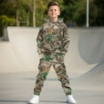 thumbnail image 2 of Uorisanigo Kids Camo Hunting Sweatsuit Set 2PCS Long Sleeve Sweatshirt & Pants Set for Boys Girls Activewear Fall Winter Outfit, Pullover Hoodie and Jogger Sweatpants, 2 of 7