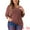 Burgundy, variant on DARING DIVA Women's Plus 3/4 Sleeve V Neck Button Decor Casual Blouse 1X Burgundy