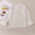 thumbnail image 6 of ShomPort Girls Mesh Tops Sheer Lace Long Sleeve Cover up See Through Blouses Layering Tops 2-11 Years, 6 of 7