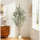 thumbnail image 2 of QinaQin Árbol de olivo artificial de 5 pies con maceta blanca y frutos realistas, planta decorativa para sala, oficina o recibidor, 2 of 9