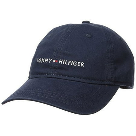 Tommy Hilfiger Men's Logo Dad Baseball Cap, Tommy Navy, One Size