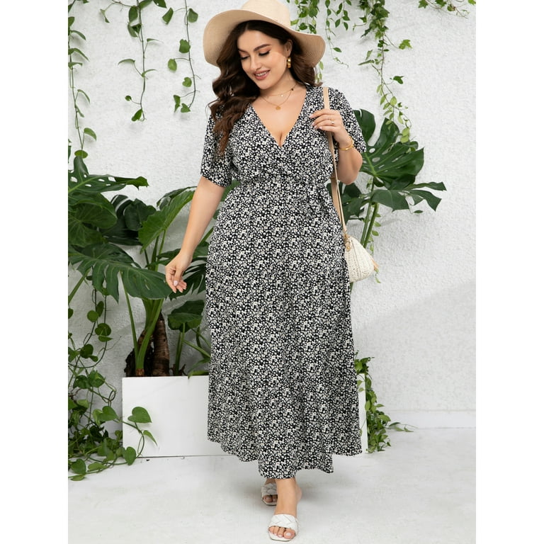high waist maxi dress plus size Dusty Blue / 18