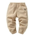 thumbnail image 2 of HOMADLES Casual Kids Boys Jogger Pants Elastic Waist Fashion Print Solid Hiking Comfortable Stretch Jogger Pants Khaki 3-4T, 2 of 3