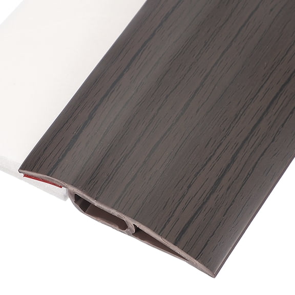 Uxcell Floor Transition Strip 6.5ft Self-Adhesive Flooring Edge Trim Strip for Uneven Floors Gaps from 1/2" to 9/16", Black Brown